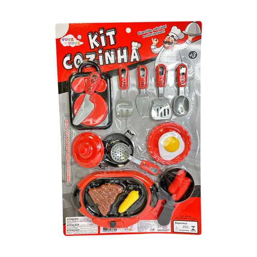 Brinquedo infantil de kit cozinha com utensílios para brincar de casinha